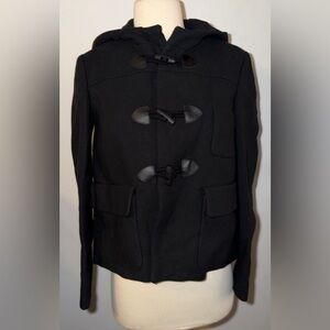 New Ba&sh Women's Black Hooded Toggle Coat Jacket US Size 4 XS